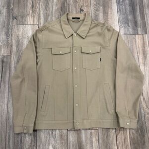 Men’s Tan/Olive Jack and Jones Lightweight Button Down Jacket Size XXL